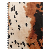 Bruin zwart crème Koeienhuid Notitieboek (Voorkant)