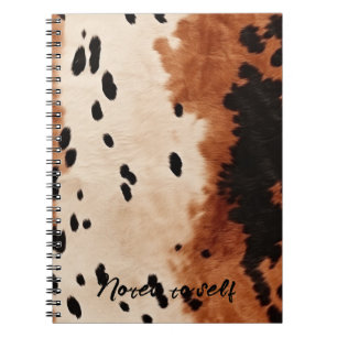 Bruin zwart crème Koeienhuid Notitieboek