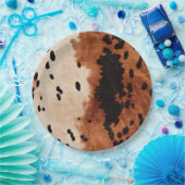 Bruin zwart crème Koeienhuid Papieren Bordje (Feest)