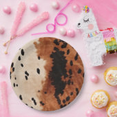 Bruin zwart crème Koeienhuid Papieren Bordje (Feest)