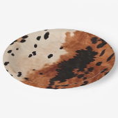Bruin zwart crème Koeienhuid Papieren Bordje (Gekanteld)