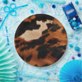 Bruin zwart crème Koeienhuid Papieren Bordje (Feest)