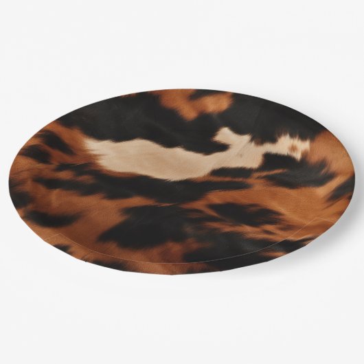 Bruin zwart crème Koeienhuid Papieren Bordje (Gekanteld)