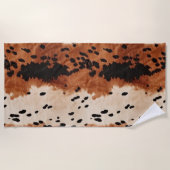 Bruin zwart crème Koeienhuid Strandlaken (Voorkant)