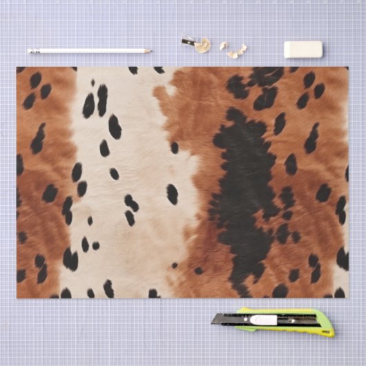 Bruin zwart crème Koeienhuid Tissuepapier (Craft)