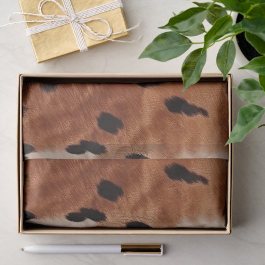 Bruin zwart crème Koeienhuid Tissuepapier (Geschenk)