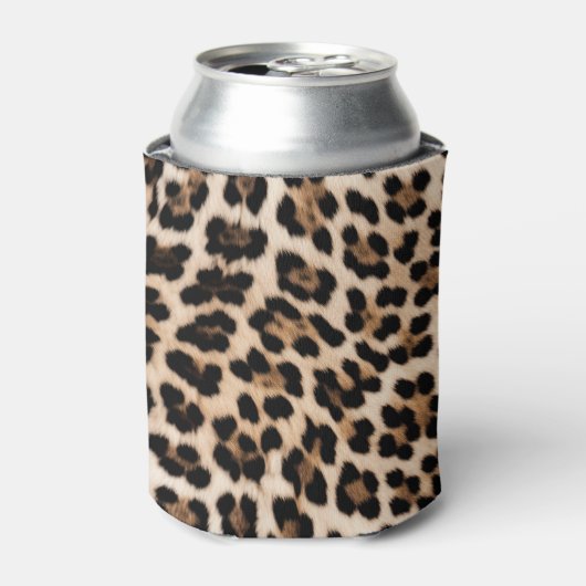 Bruin Zwart Crème Leopard Dier Blikjeskoeler (Blikje Voorkant)