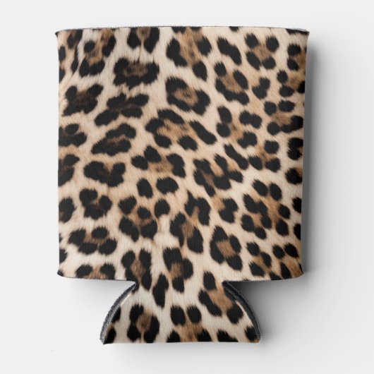 Bruin Zwart Crème Leopard Dier Blikjeskoeler (Voorkant)