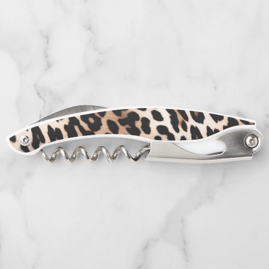 Bruin Zwart Crème Leopard Dier Kurkentrekker (Achterkant)