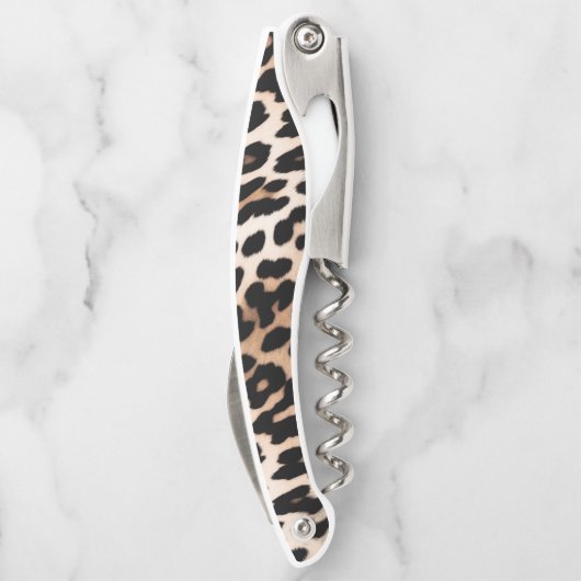 Bruin Zwart Crème Leopard Dier Kurkentrekker (Achterkant)