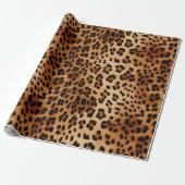 Bruin Zwart Crème Luipaard Print Cadeaupapier (Uitgerold)