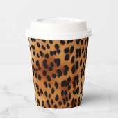 Bruin Zwart Crème Luipaard Print Papieren Bekers (Links)