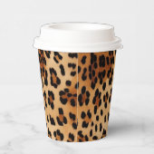 Bruin Zwart Crème Luipaard Print Papieren Bekers (Rechts)