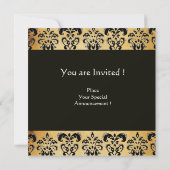 BRUIN ZWART DAMAST PERKAMENT MONOGRAM, wit Kaart (Achterkant)