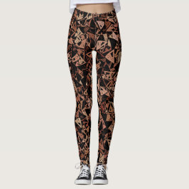 Bruin Zwart Driehoek Patroon Leggings
