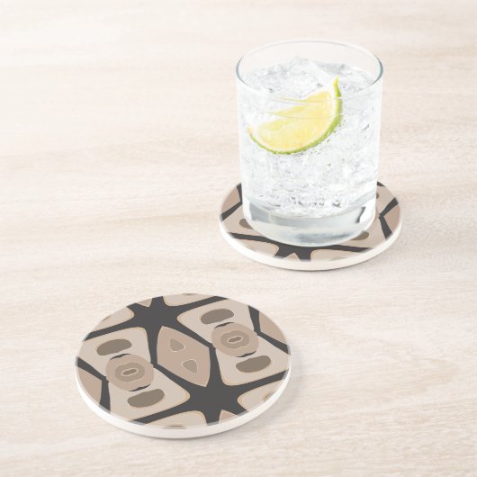 Bruin, zwart, Drink Onderzetter - Heet Zand (Zijkant)
