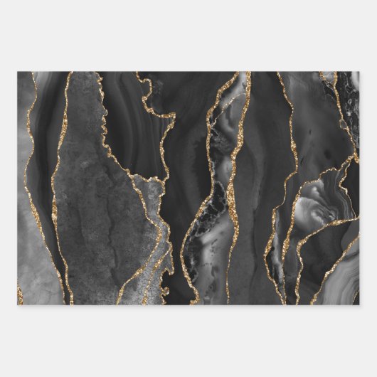 bruin zwart en beige agaat inpakpapier vel (Voorkant 2)