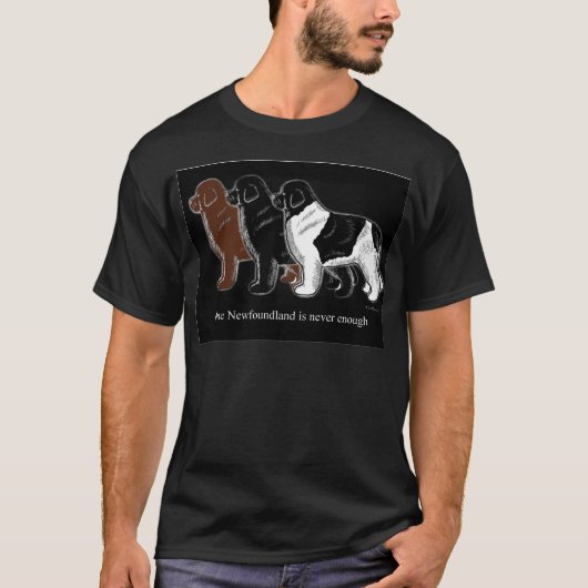 Bruin zwart en bruin Newfoundland T-shirt (Voorkant)