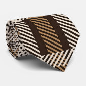 Bruin, zwart en grijs gestreept Stropdas (Opgerold)