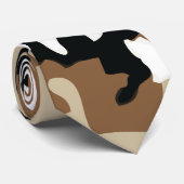 Bruin, zwart en Tan Militaire Camo Stropdas (Opgerold)