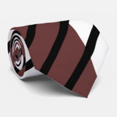 Bruin, zwart en wit - Een klassiek gestreept strop Stropdas (Opgerold)