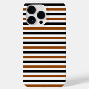 Bruin Zwart en wit strepen ontwerp Case-Mate iPhone 14 Pro Max Hoesje