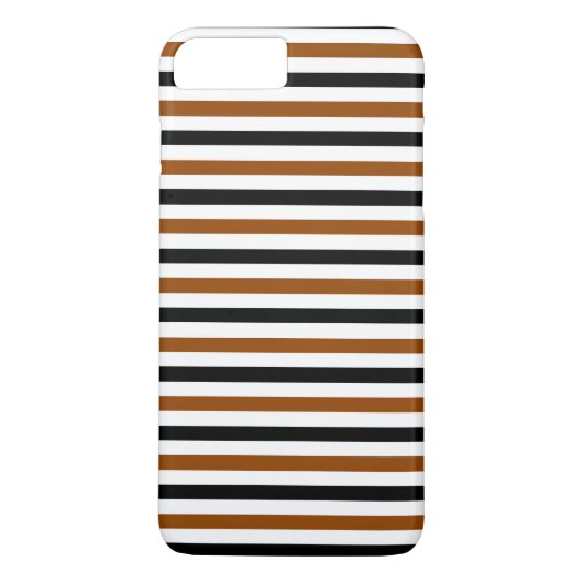 Bruin Zwart en wit strepen ontwerp Case-Mate iPhone Case (Achterkant)