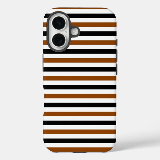 Bruin Zwart en wit strepen ontwerp Case-Mate iPhone Case (Achterkant)