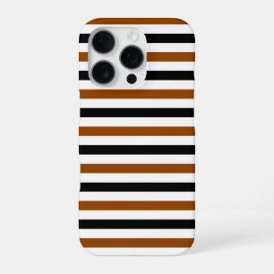 Bruin Zwart en wit strepen ontwerp iPhone 16 Pro Hoesje