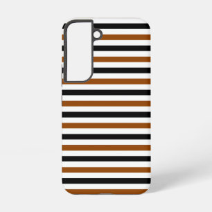 Bruin Zwart en wit strepen ontwerp Samsung Galaxy Hoesje