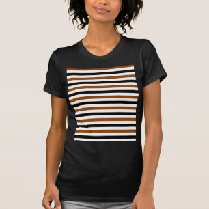 Bruin Zwart en wit strepen ontwerp T-shirt