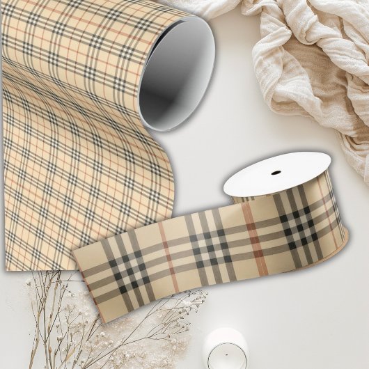 Bruin Zwart Geruit Cadeaupapier