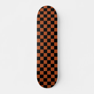 Bruin zwart geruit controlepatroon persoonlijk skateboard