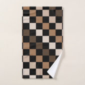 Bruin Zwart geruit Gingham Patroon Bad Handdoek (Handdoek)