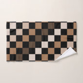 Bruin Zwart geruit Gingham Patroon Bad Handdoek (Handdoek)