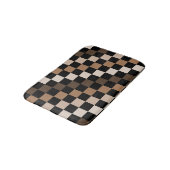 Bruin Zwart geruit Gingham Patroon Badmat (Gekanteld)