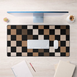 Bruin Zwart geruit Gingham Patroon Bureaumat