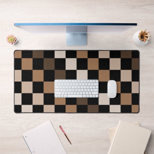 Bruin Zwart geruit Gingham Patroon Bureaumat (Kantoor 1)