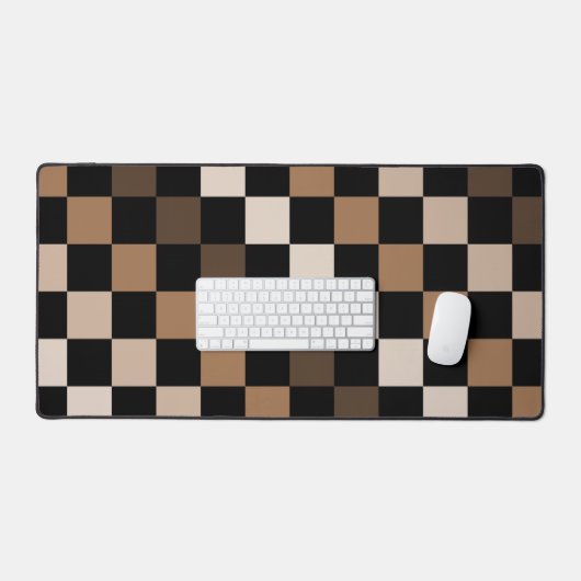 Bruin Zwart geruit Gingham Patroon Bureaumat (Keyboard & Muis)