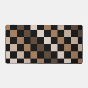Bruin Zwart geruit Gingham Patroon Bureaumat