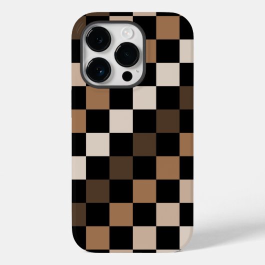 Bruin Zwart geruit Gingham Patroon Case-Mate iPhone Case (Achterkant)