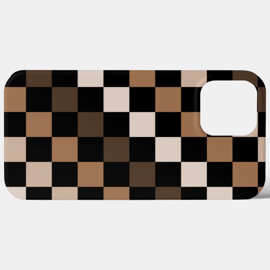 Bruin Zwart geruit Gingham Patroon Case-Mate iPhone Case (Achterkant (horizontaal))