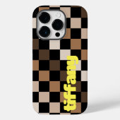 Bruin Zwart geruit Gingham Patroon Case-Mate iPhone Case (Achterkant)