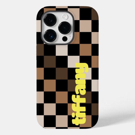 Bruin Zwart geruit Gingham Patroon Case-Mate iPhone Case (Achterkant)