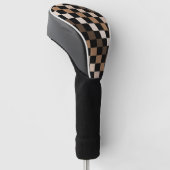 Bruin Zwart geruit Gingham Patroon Golfheadcover (Schuin)