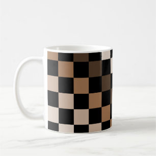 Bruin Zwart geruit Gingham Patroon Koffiemok