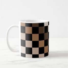 Bruin Zwart geruit Gingham Patroon Koffiemok