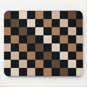 Bruin Zwart geruit Gingham Patroon Muismat