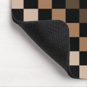 Bruin Zwart geruit Gingham Patroon Muismat (Hoek)