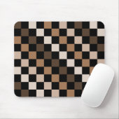 Bruin Zwart geruit Gingham Patroon Muismat (Met muis)